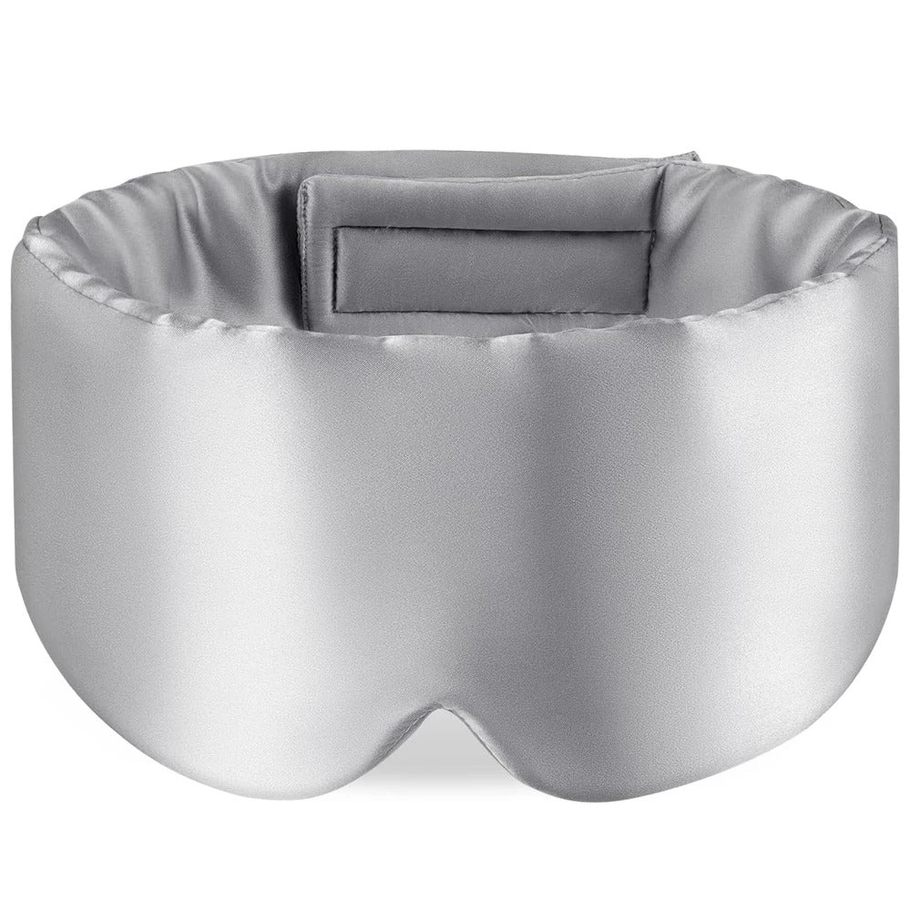 Masque de nuit Haute qualité en Soie de mûrier réglable, opaque et confortable
