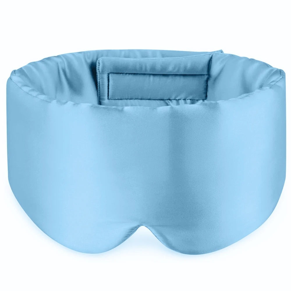 Masque de nuit Haute qualité en Soie de mûrier réglable, opaque et confortable