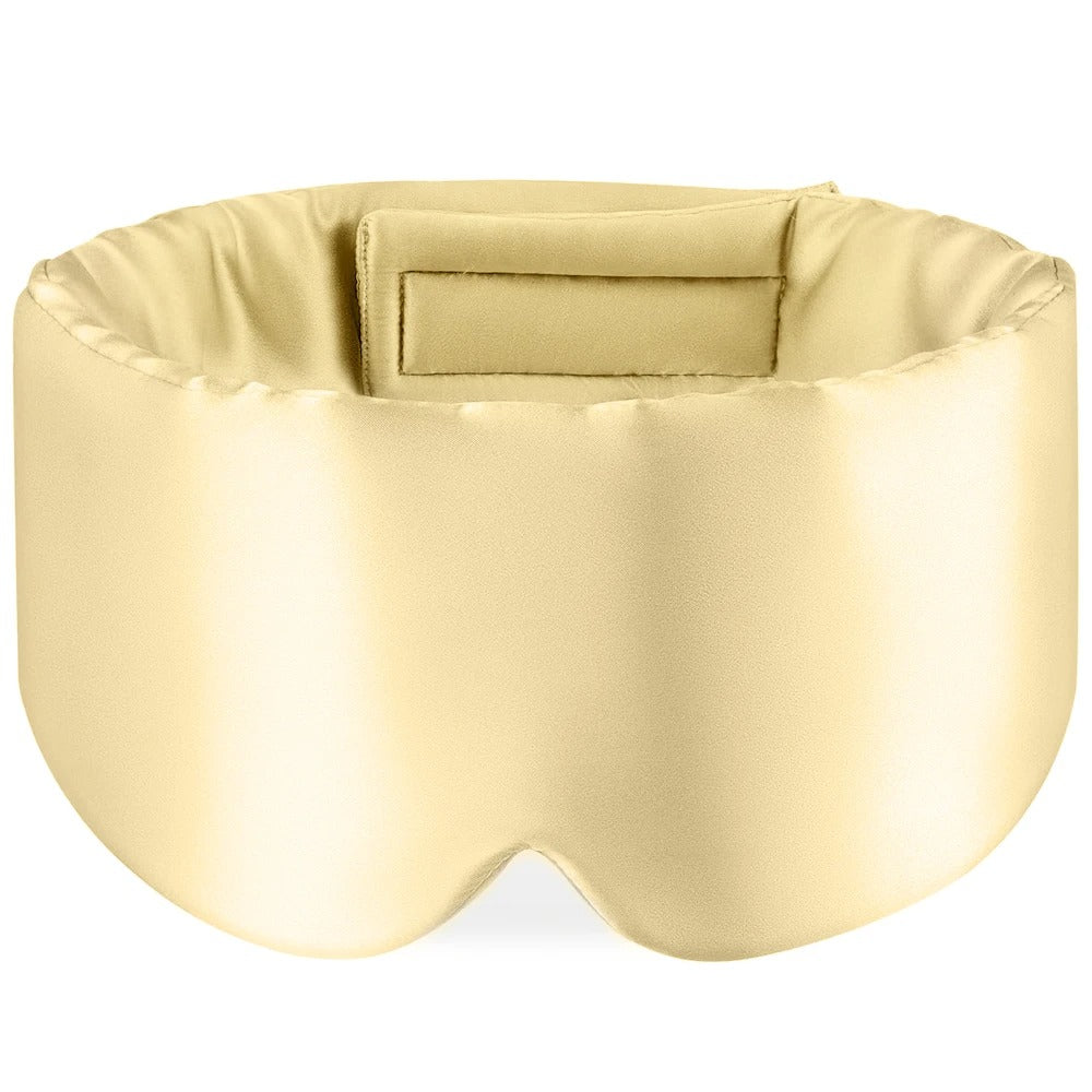 Masque de nuit Haute qualité en Soie de mûrier réglable, opaque et confortable